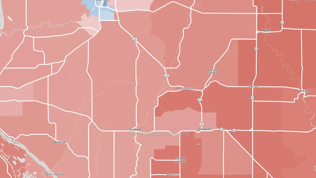 Pierce County, WI block-group political-lean map