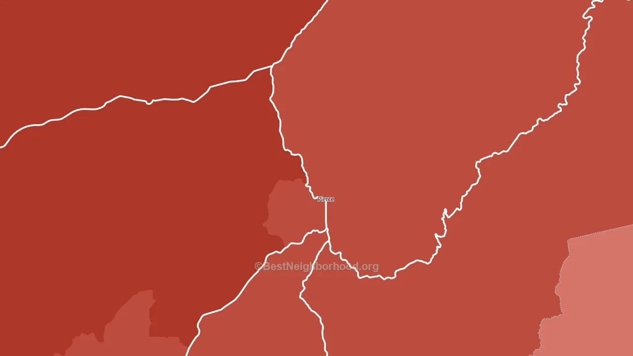 Pierce, ID block-group political-lean map