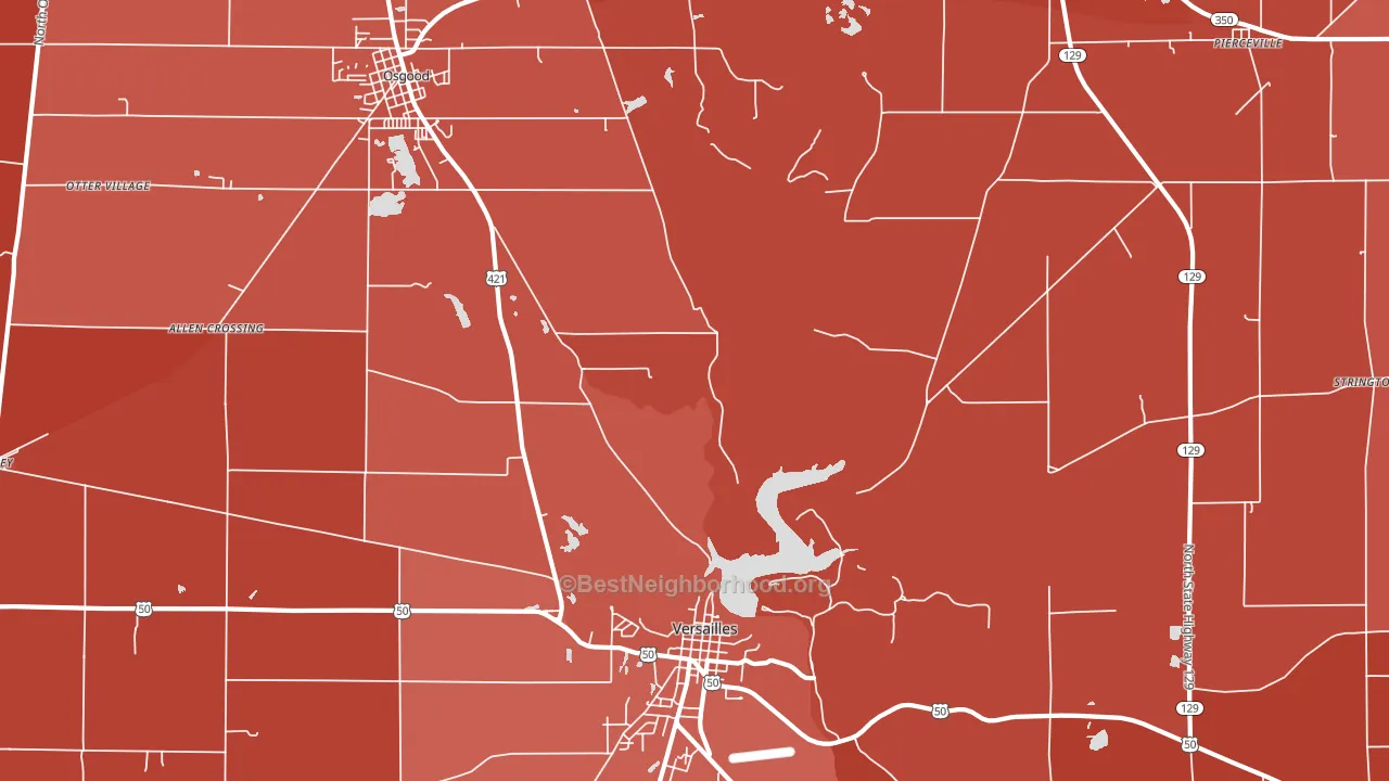Pierceville, IN block-group political-lean map