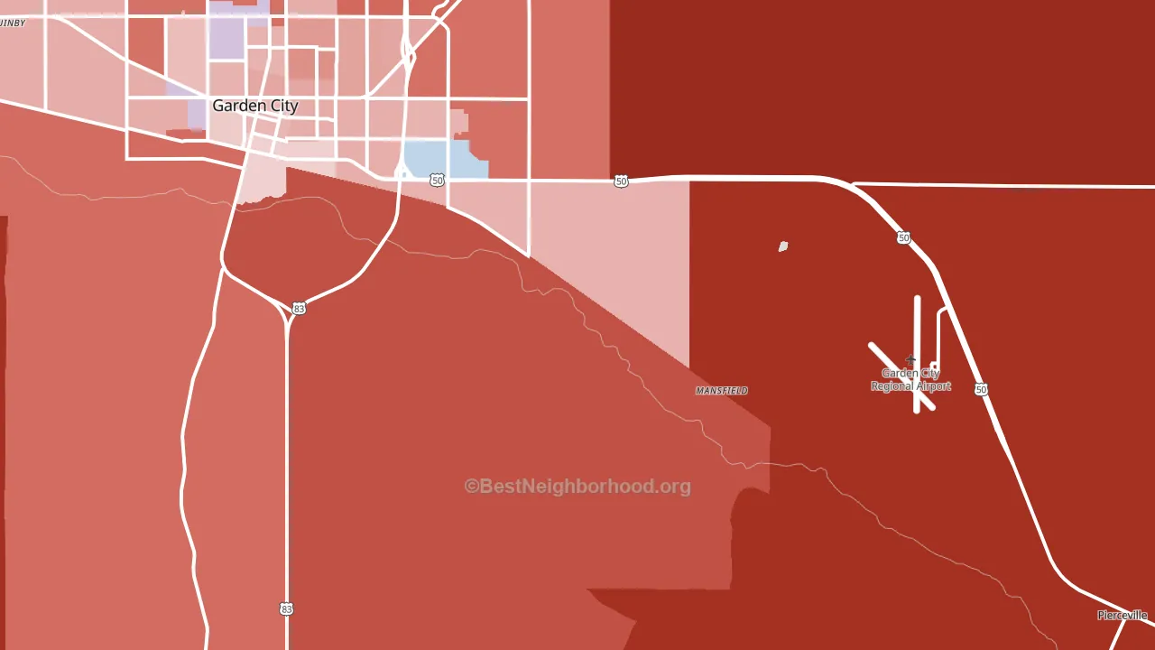 Pierceville, KS block-group political-lean map