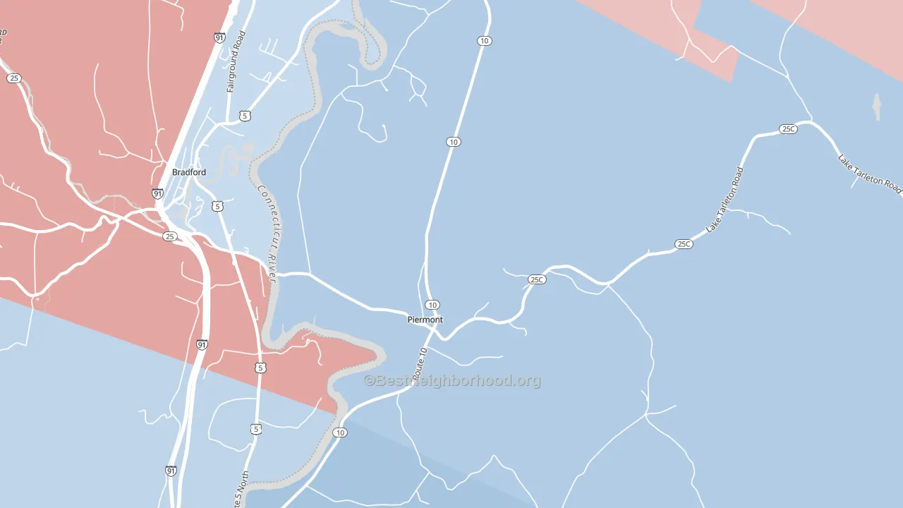 Piermont, NH block-group political-lean map