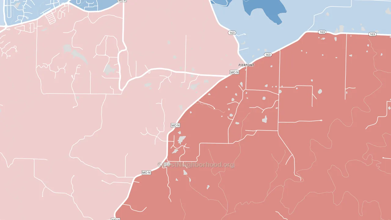 Pierpont, MO block-group political-lean map