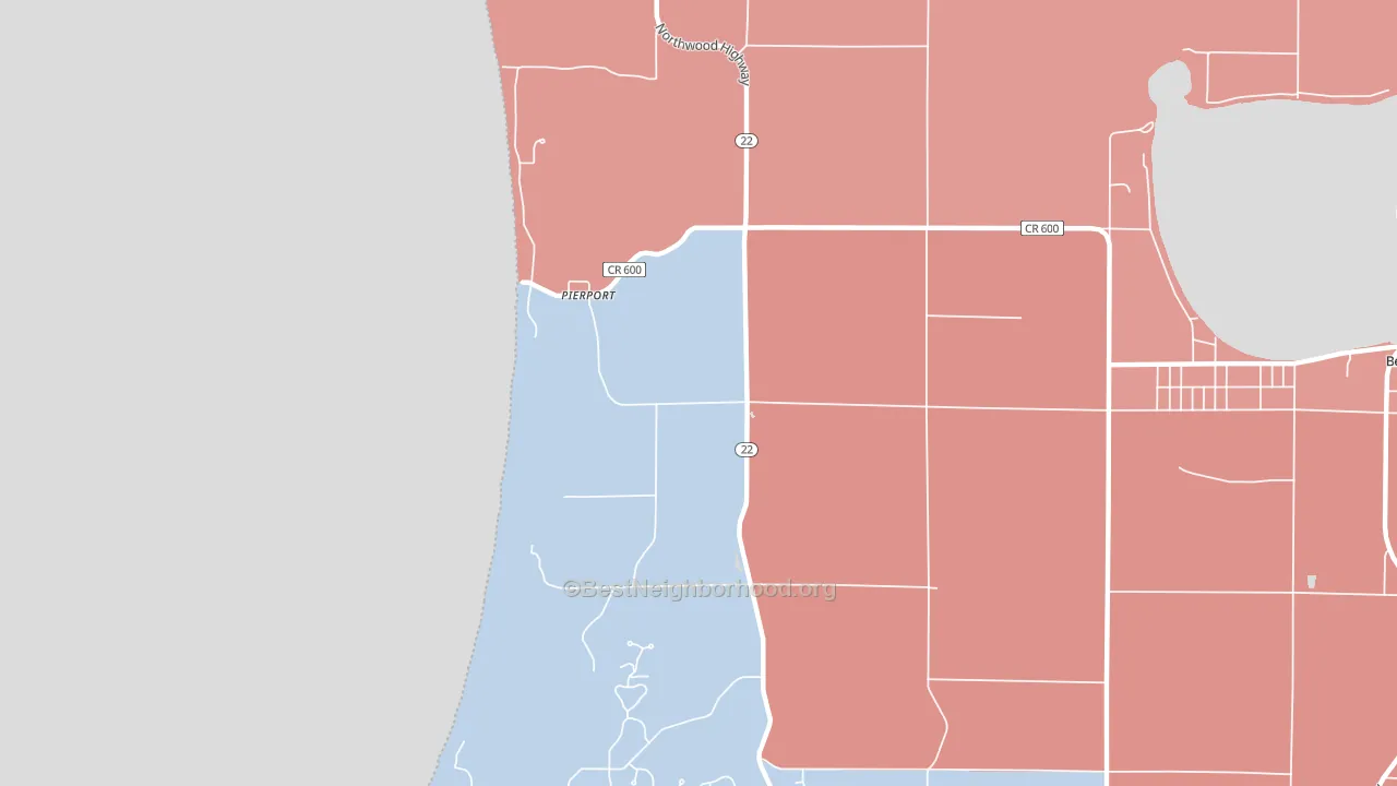 Pierport, MI block-group political-lean map