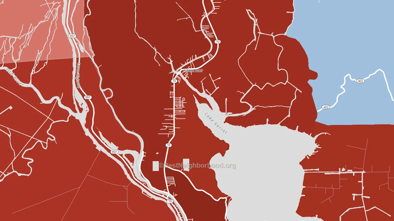 Pierre Part, LA block-group political-lean map