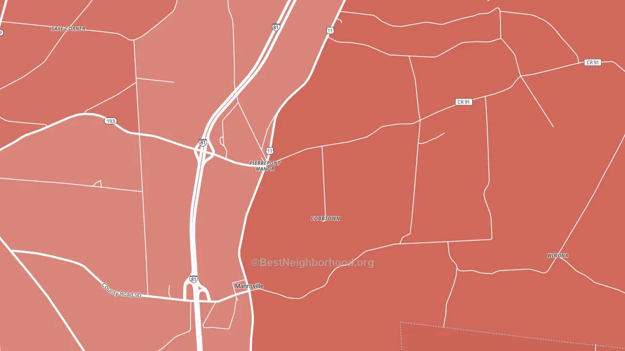Pierrepont Manor, NY block-group political-lean map