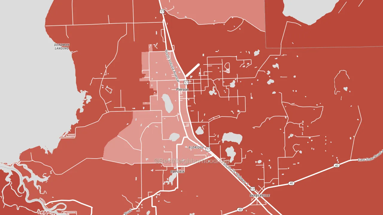 Pierson, FL block-group political-lean map