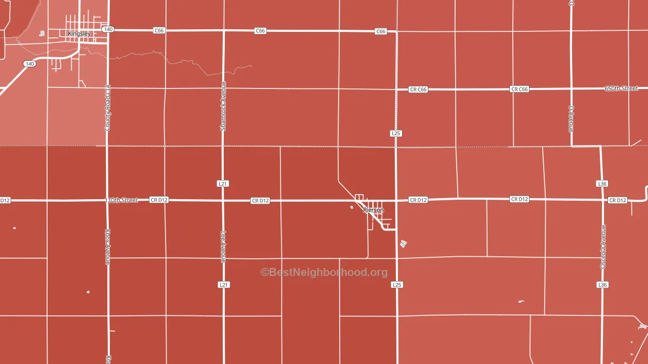 Pierson, IA block-group political-lean map