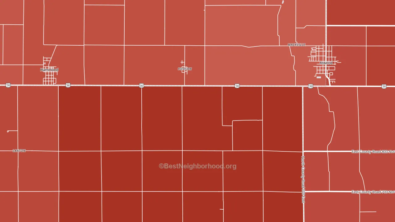 Pierson, IL block-group political-lean map