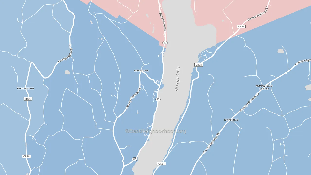 Pierstown, NY block-group political-lean map