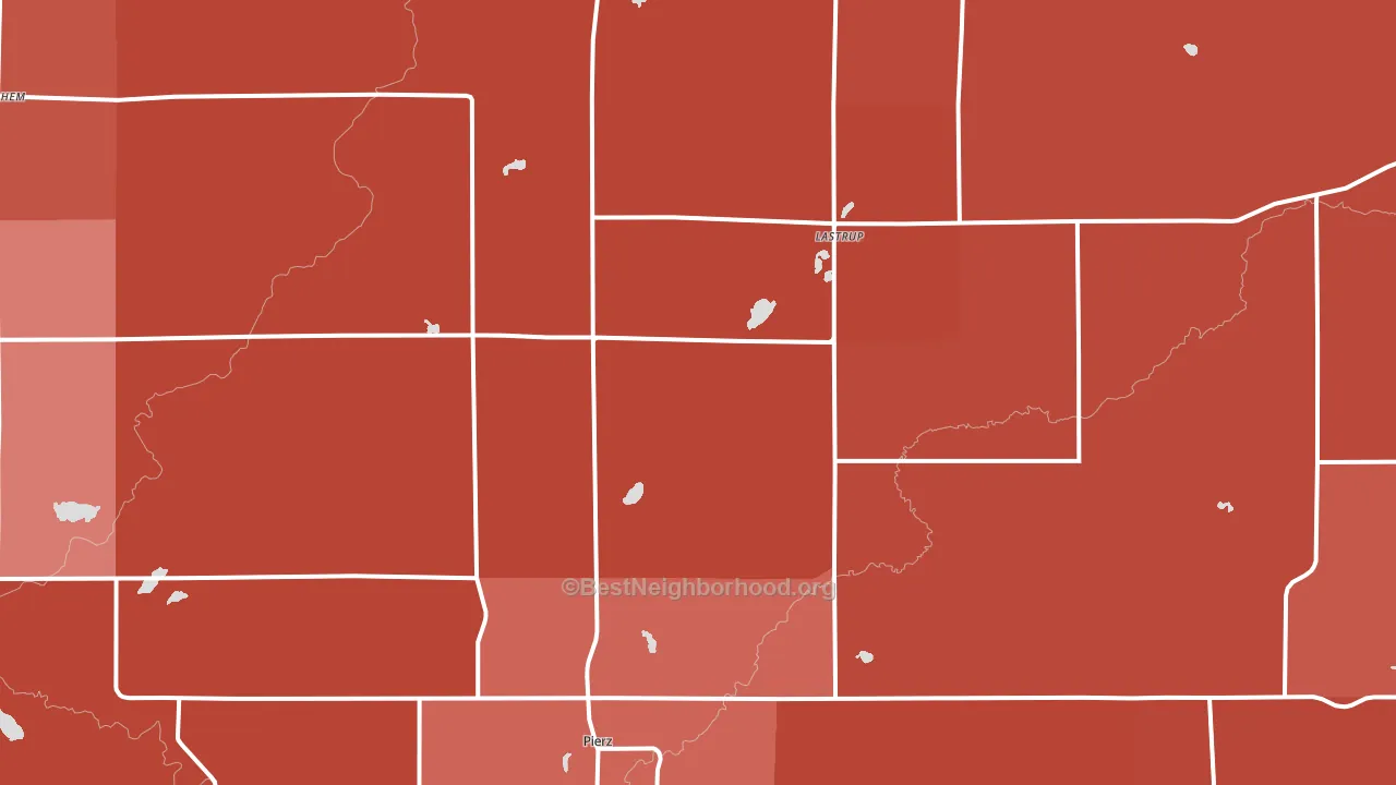 Pierz, MN block-group political-lean map