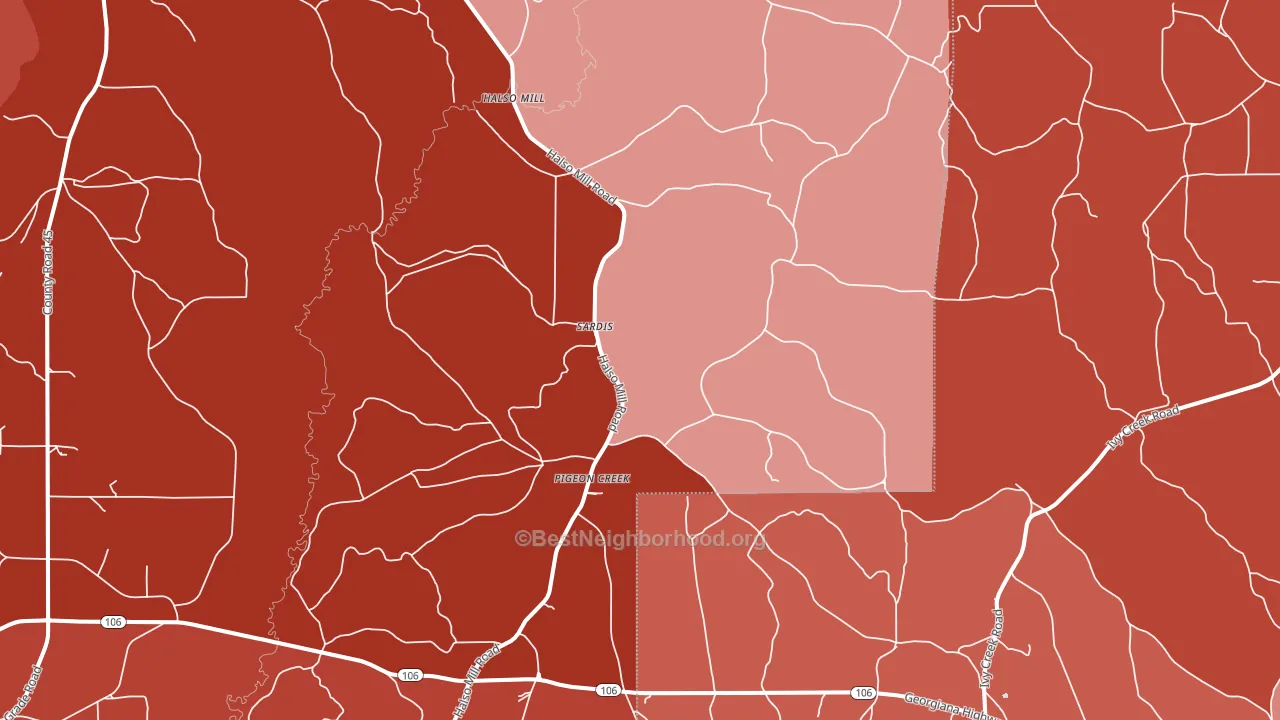 Pigeon Creek, AL block-group political-lean map