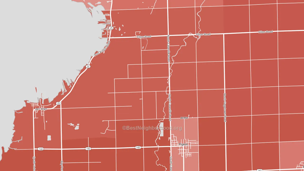Pigeon, MI block-group political-lean map