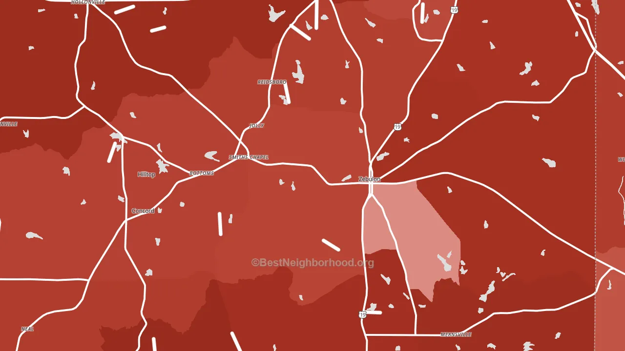 Pike County, GA block-group political-lean map