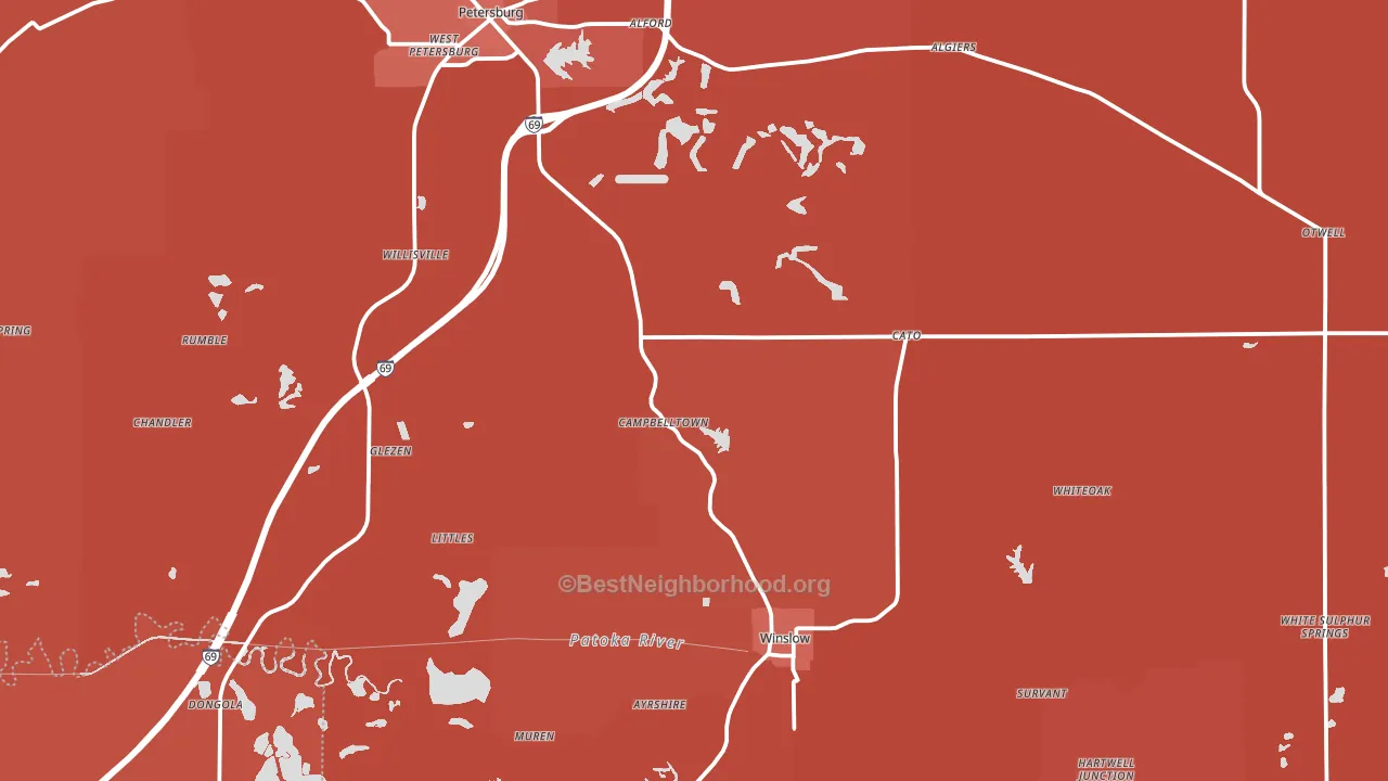 Pike County, IN block-group political-lean map