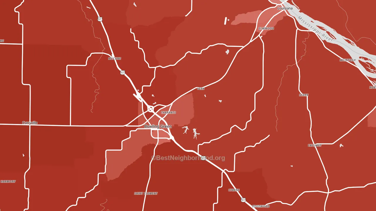 Pike County, MO block-group political-lean map