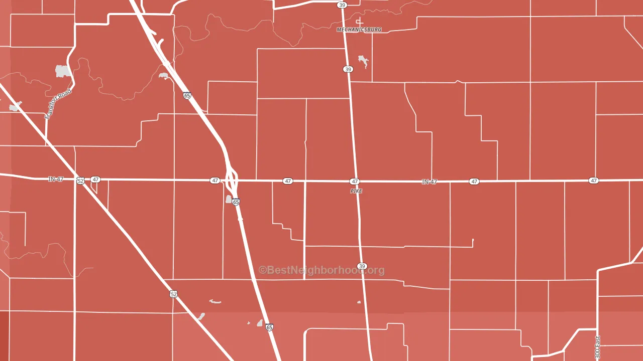 Pike, IN block-group political-lean map