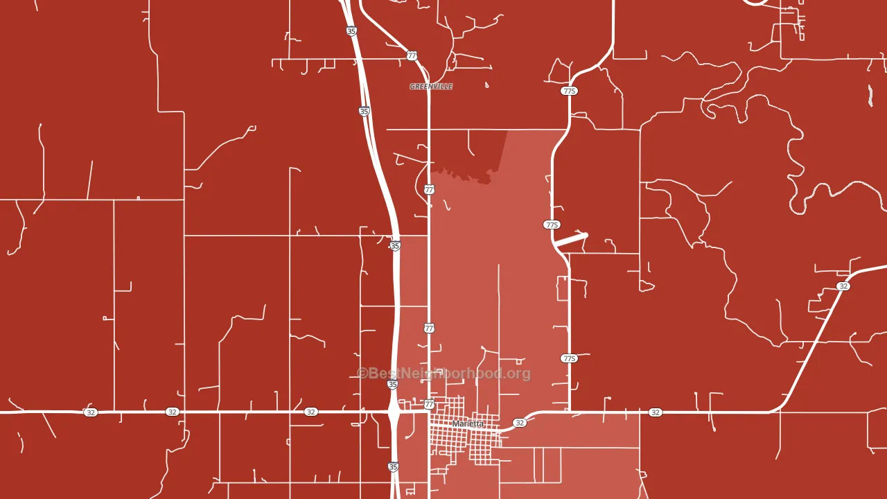 Pike, OK block-group political-lean map