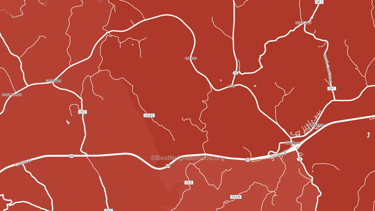 Pike, WV block-group political-lean map