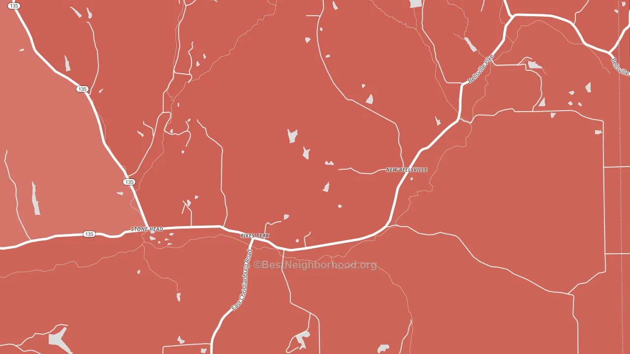 Pikes Peak, IN block-group political-lean map