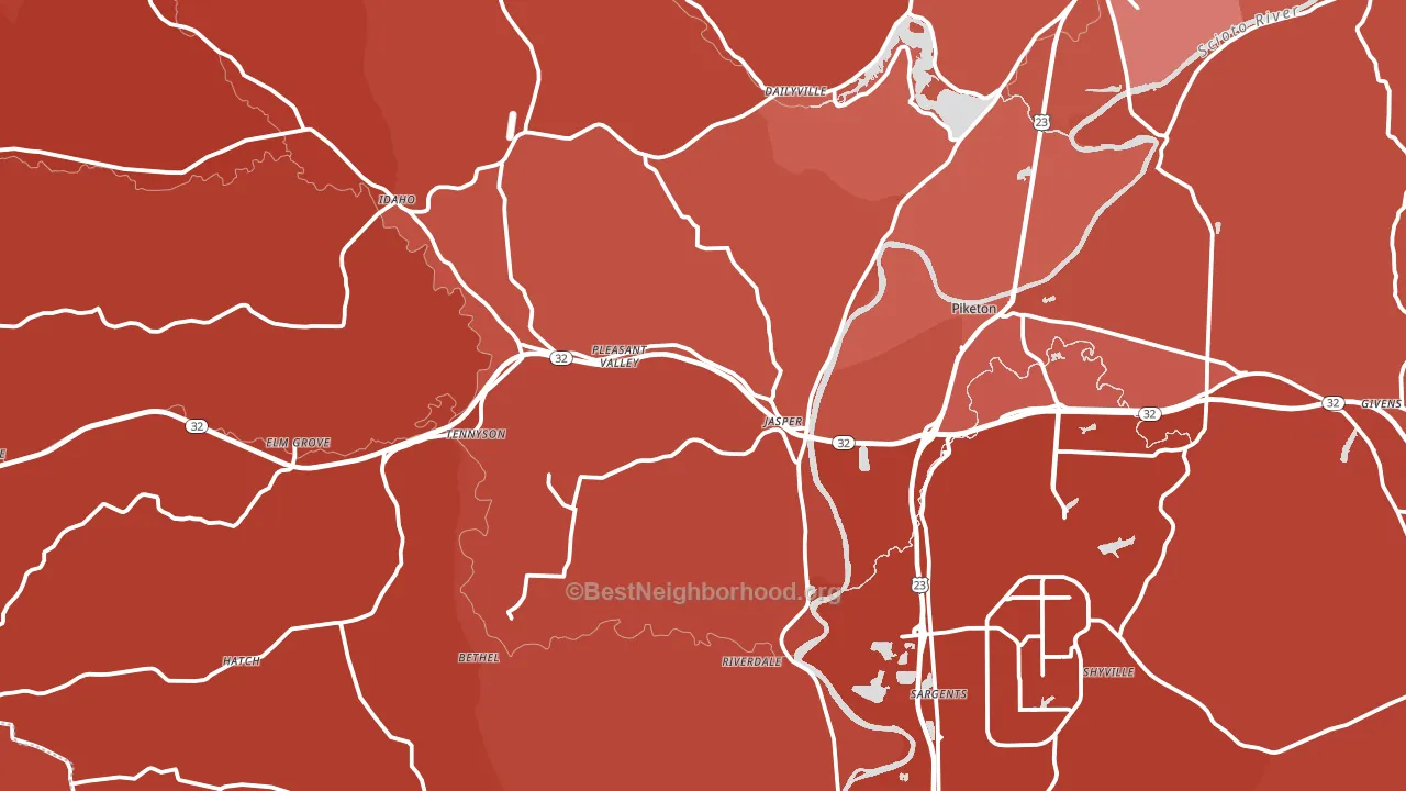 Piketon, OH block-group political-lean map