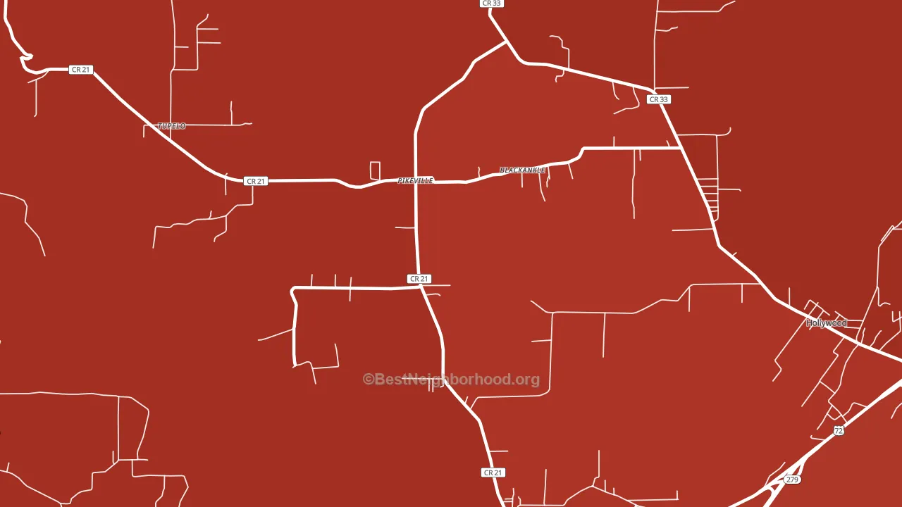 Pikeville, AL block-group political-lean map