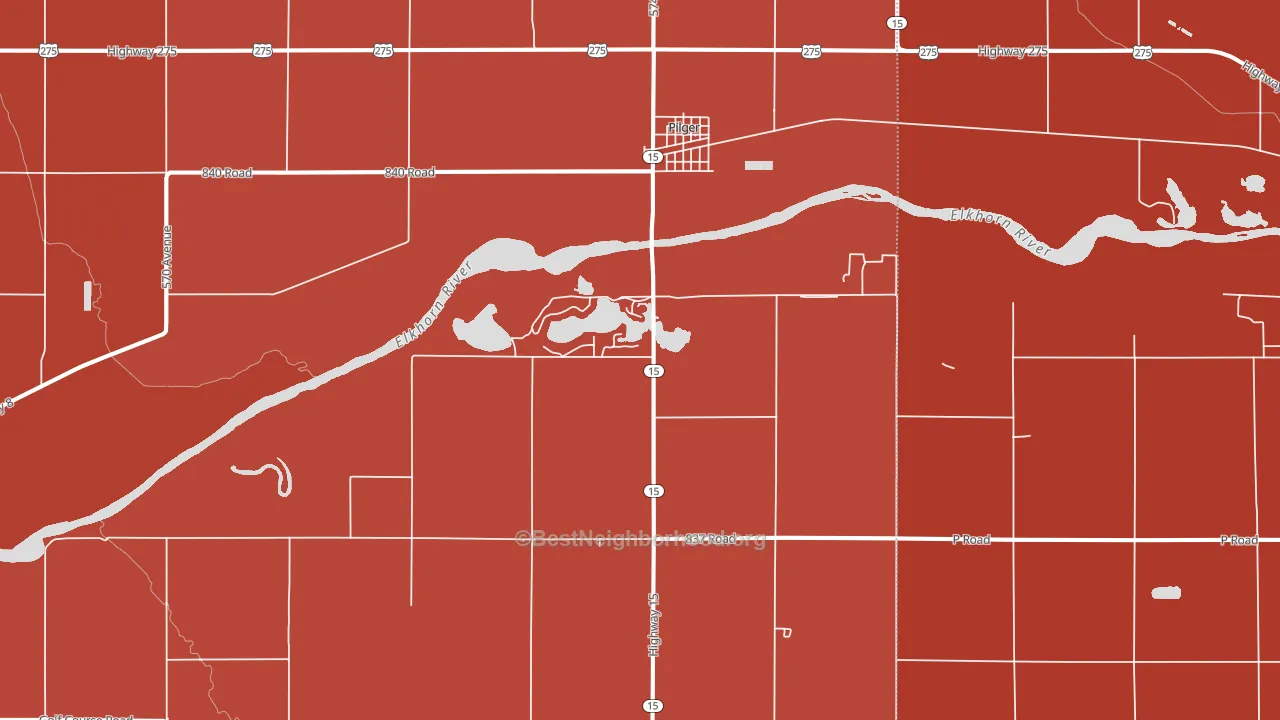 Pilger, NE block-group political-lean map