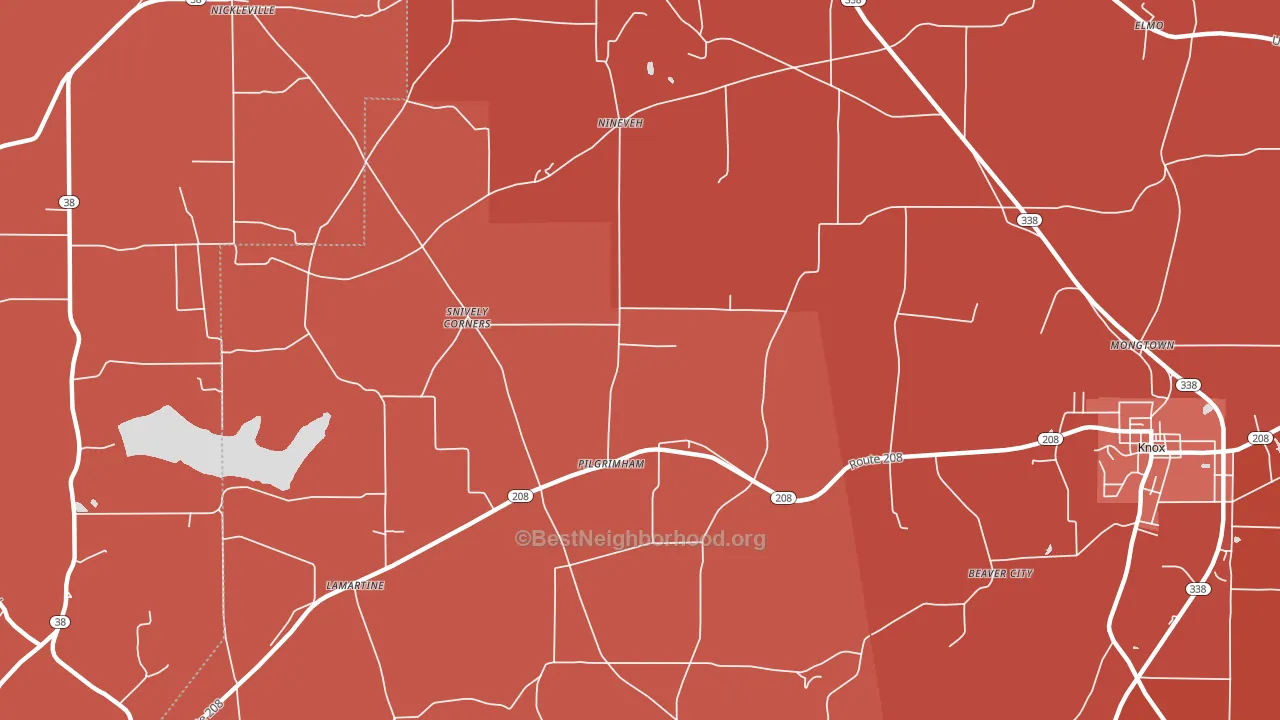 Pilgrimham, PA block-group political-lean map