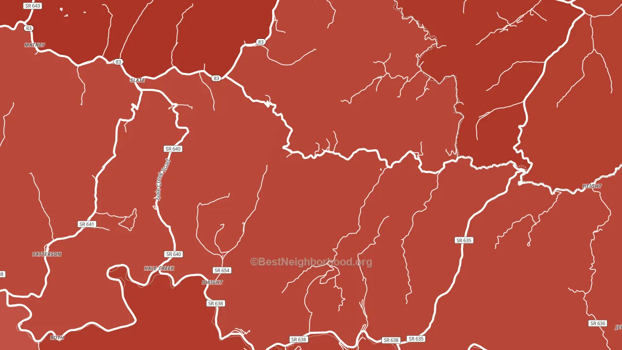 Pilgrims Knob, VA block-group political-lean map