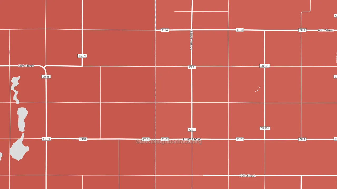 Pilot Grove, MN block-group political-lean map