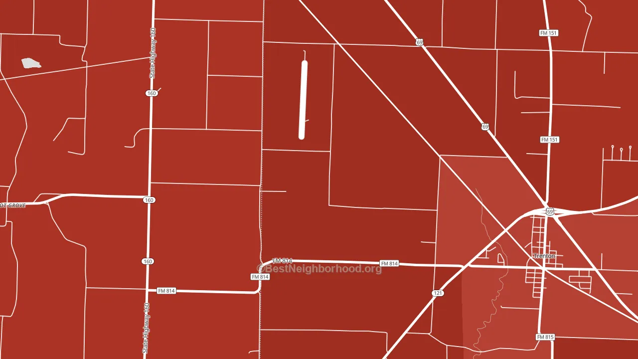 Pilot Grove, TX block-group political-lean map