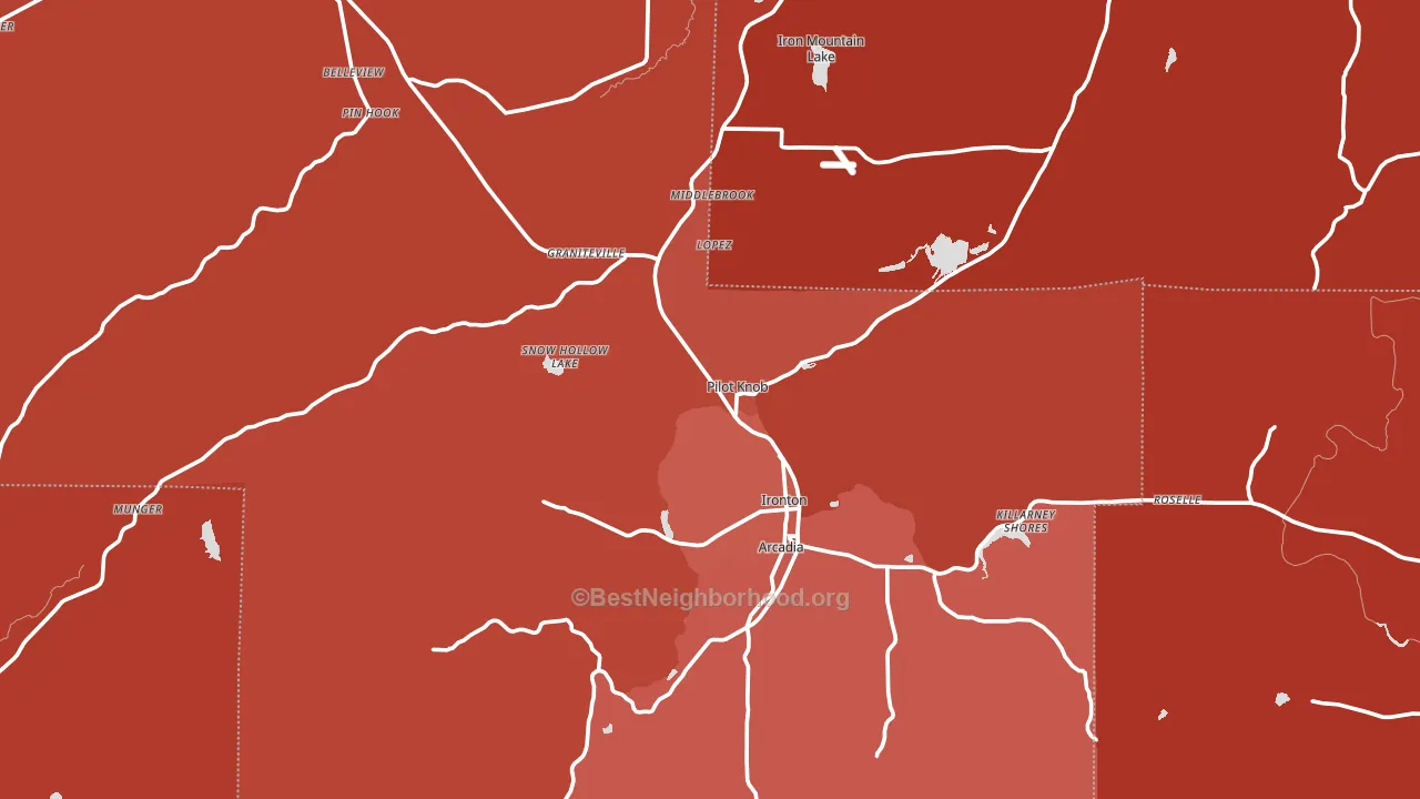 Pilot Knob, MO block-group political-lean map