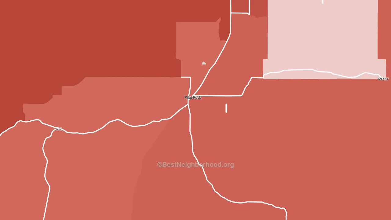 Pilot Rock, OR block-group political-lean map
