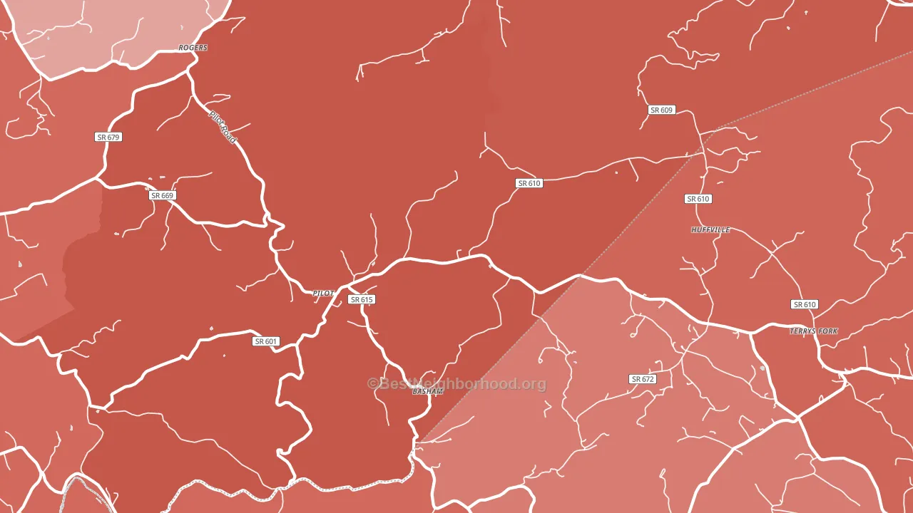Pilot, VA block-group political-lean map
