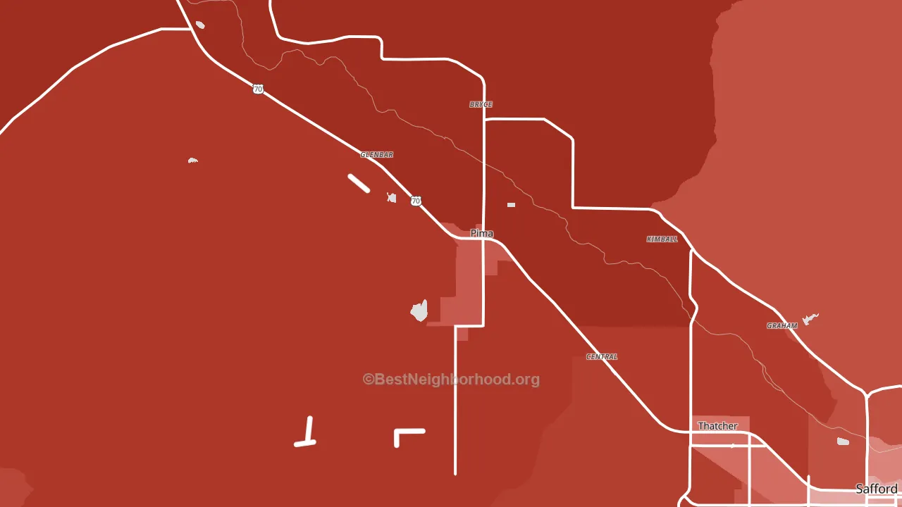 Pima, AZ block-group political-lean map