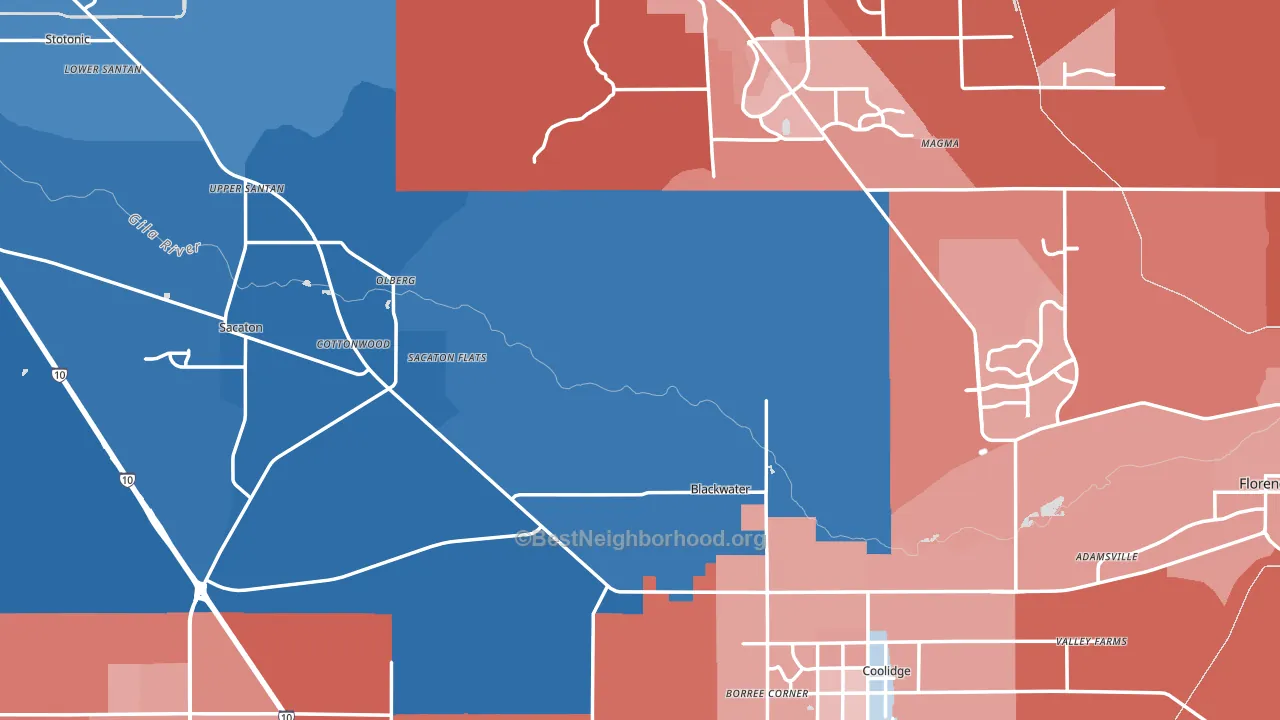 Pinal County, AZ block-group political-lean map