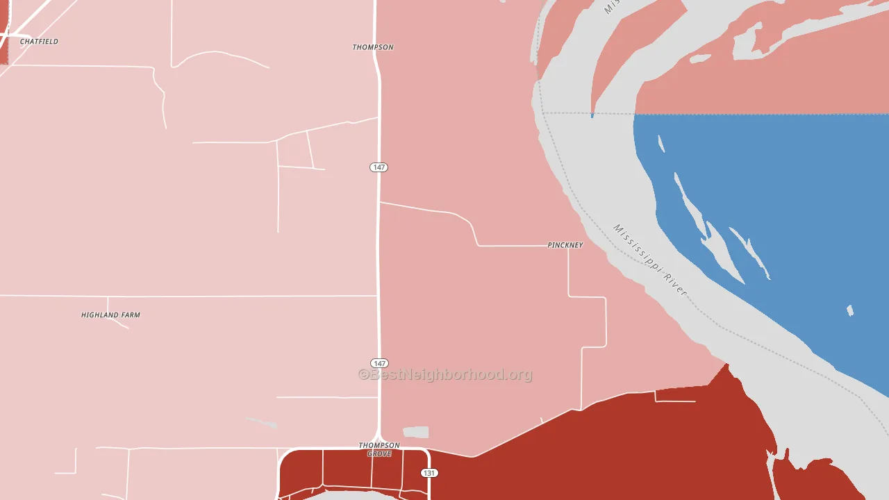 Pinckney, AR block-group political-lean map