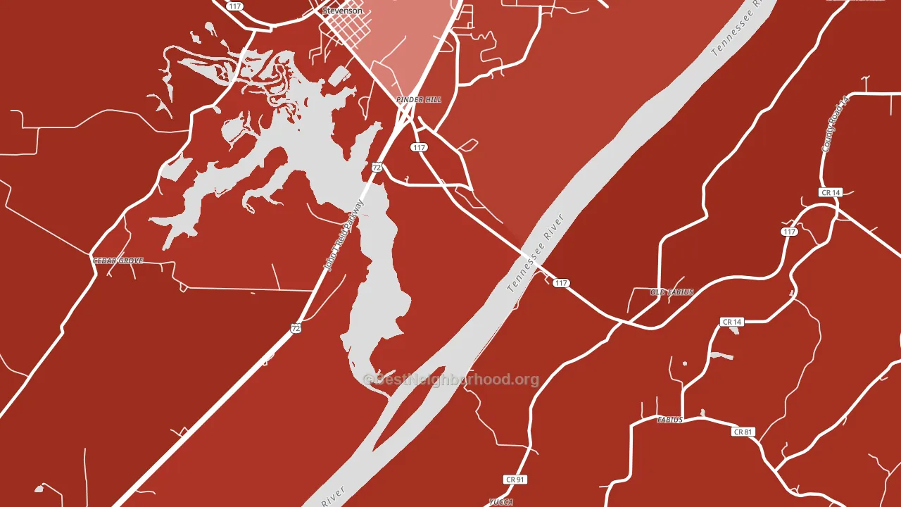 Pinder Hill, AL block-group political-lean map