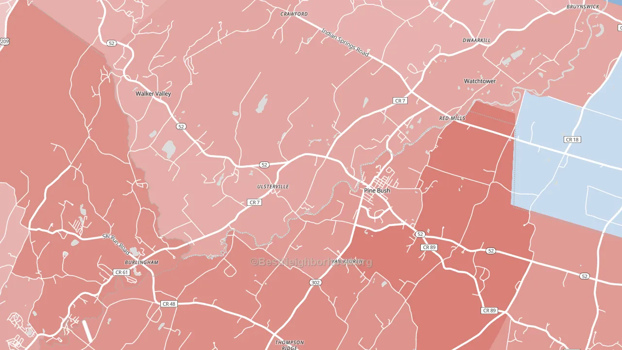 Pine Bush, NY block-group political-lean map