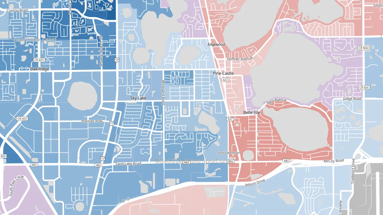 Pine Castle, FL block-group political-lean map