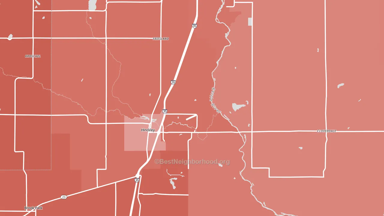 Pine County, MN block-group political-lean map