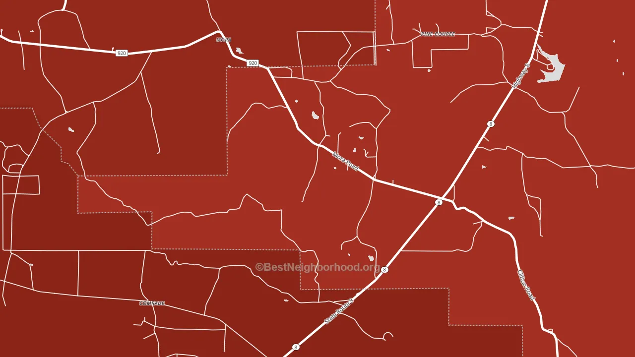Pine Coupee, LA block-group political-lean map