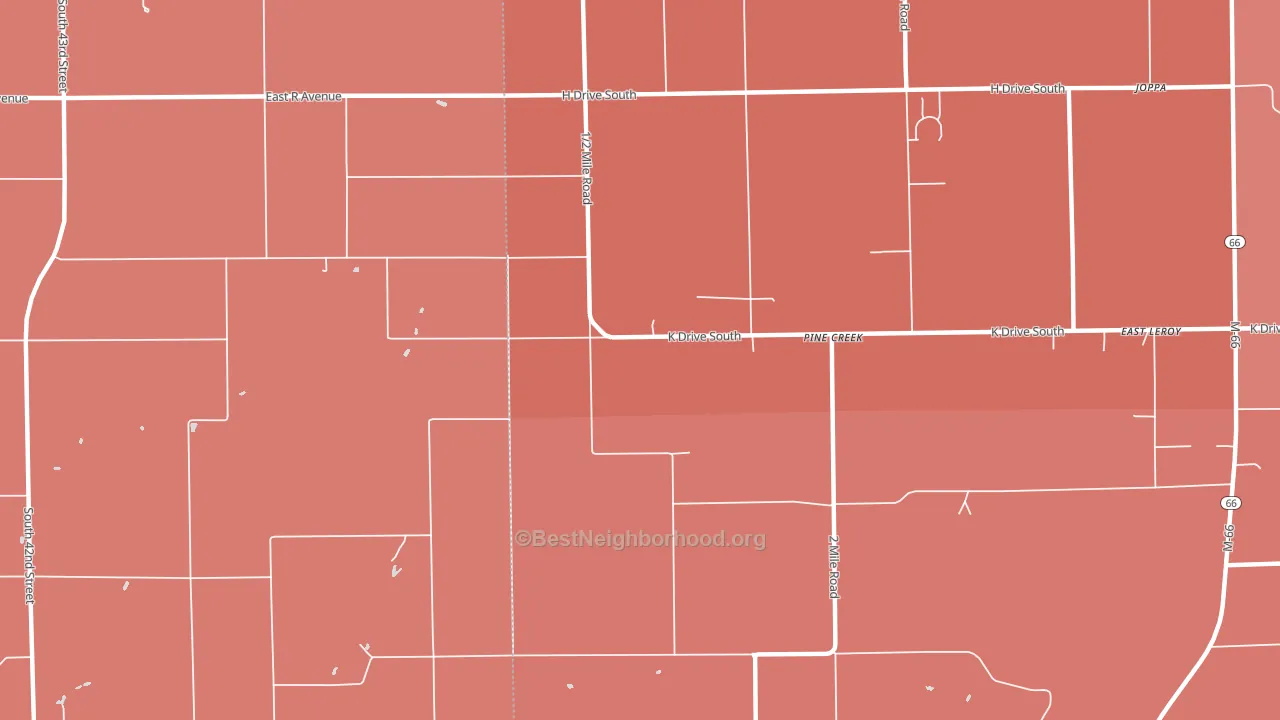 Pine Creek, MI block-group political-lean map
