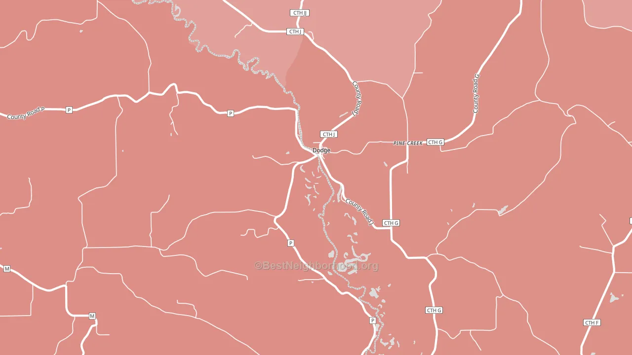 Pine Creek, WI block-group political-lean map