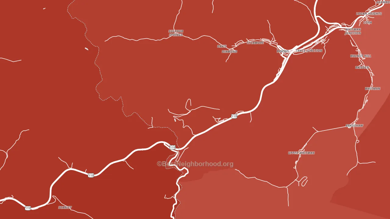 Pine Creek, WV block-group political-lean map