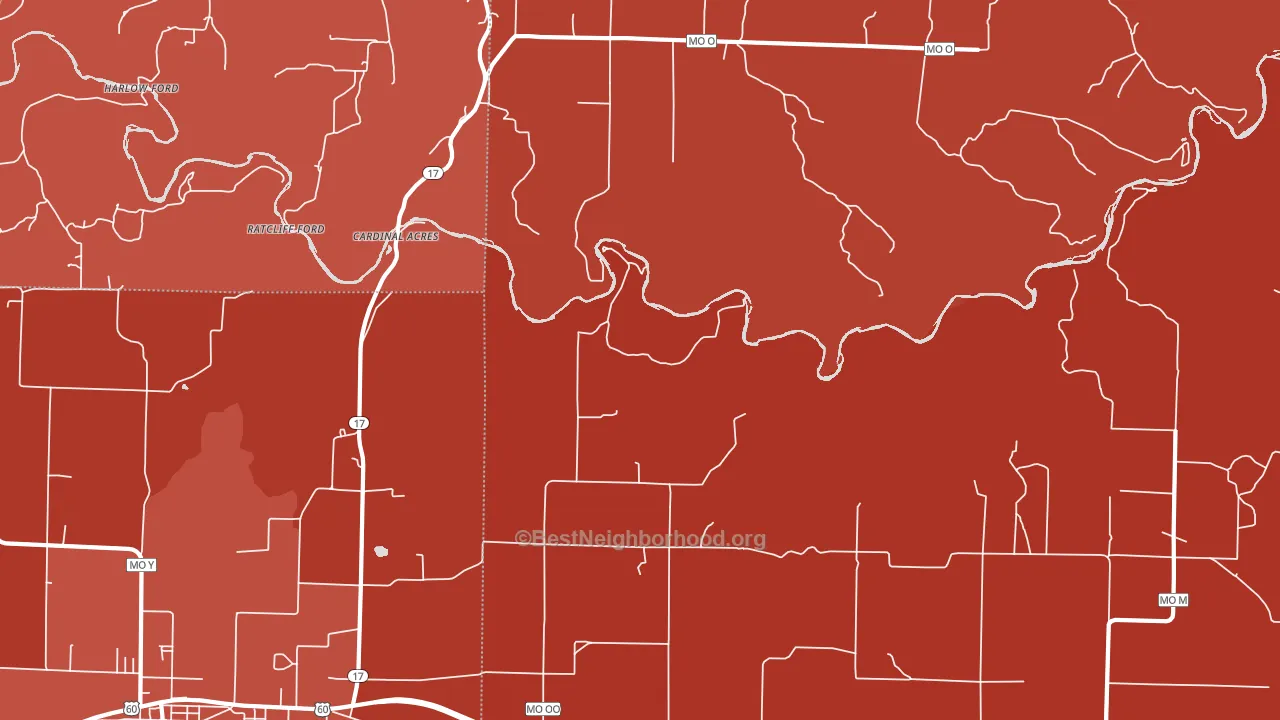 Pine Crest, MO block-group political-lean map