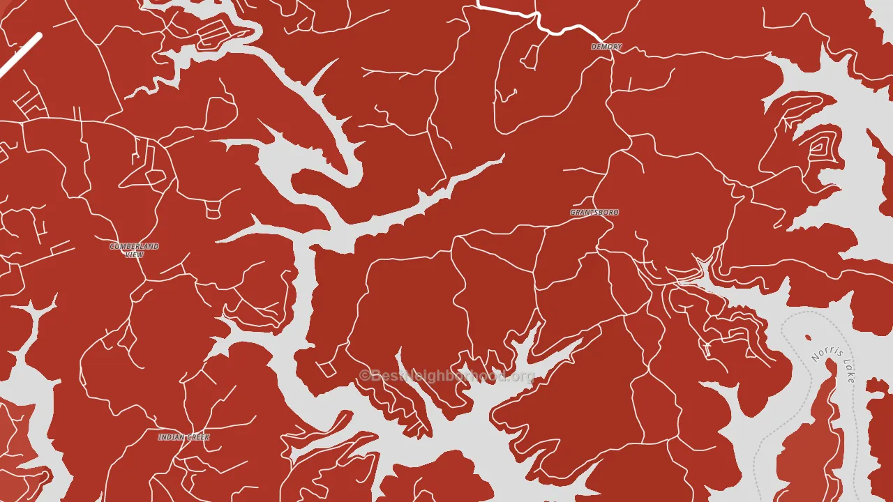 Pine Crest, TN block-group political-lean map