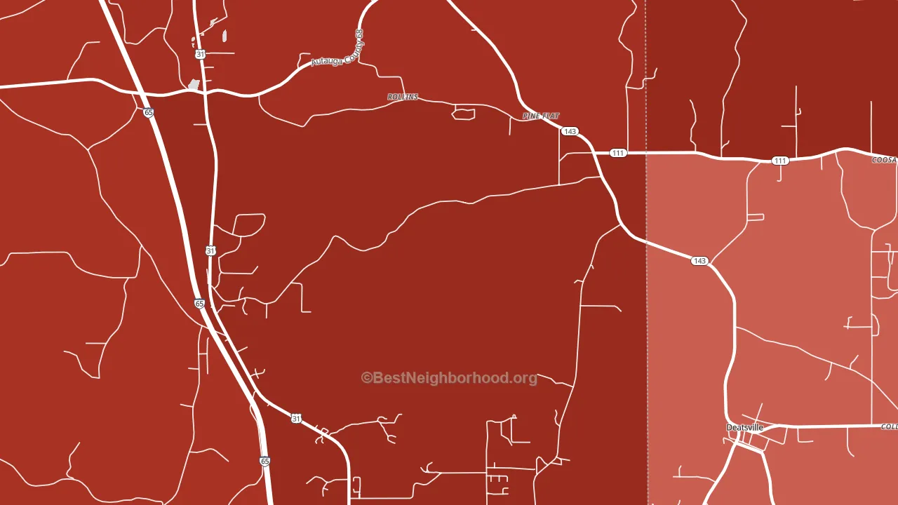 Pine Flat, AL block-group political-lean map
