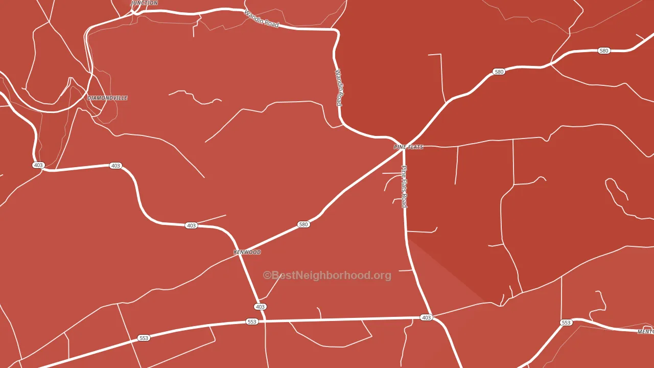 Pine Flats, PA block-group political-lean map