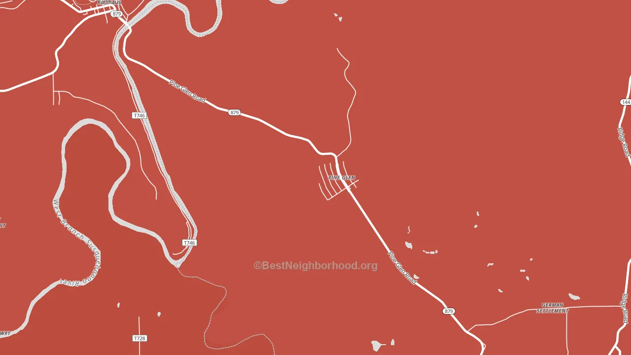 Pine Glen, PA block-group political-lean map