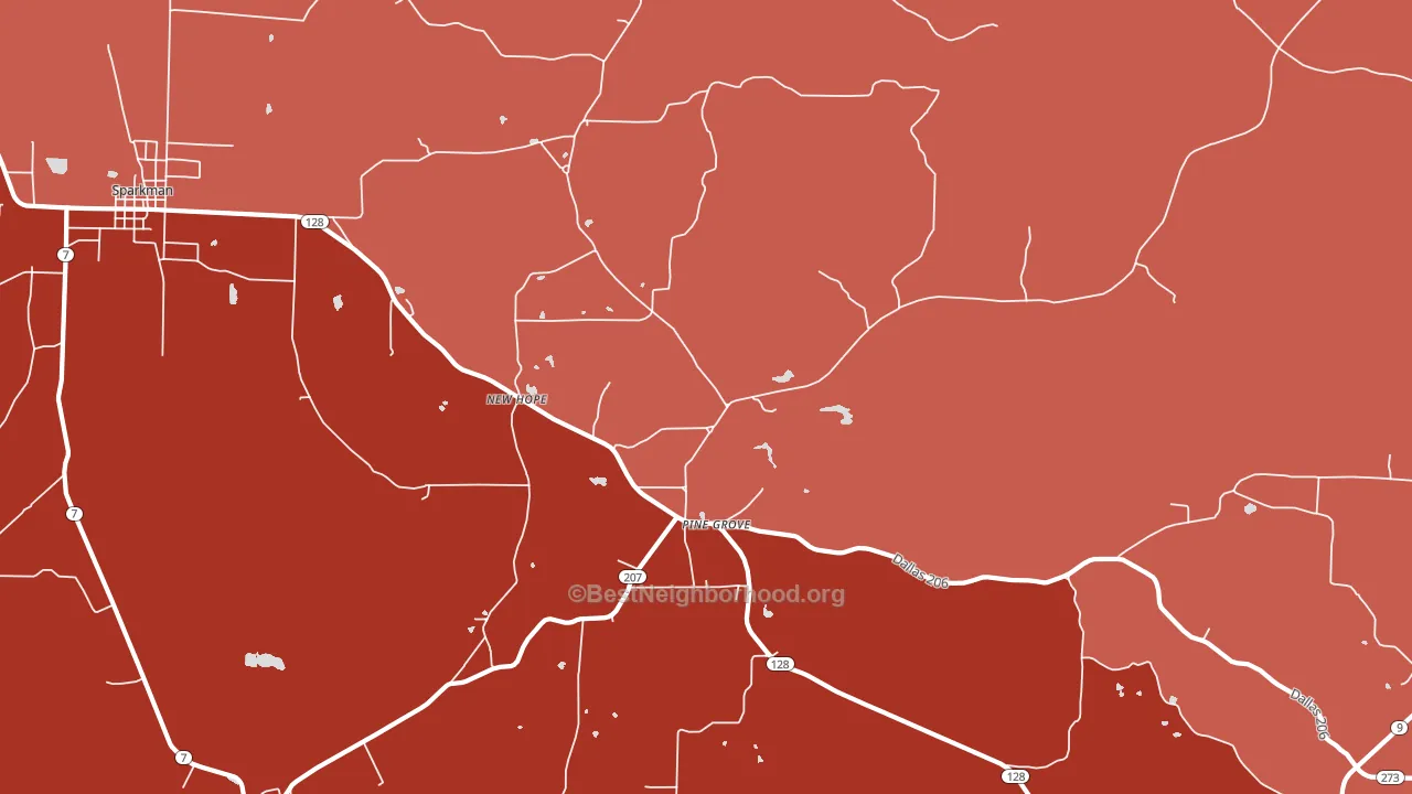 Pine Grove, AR block-group political-lean map
